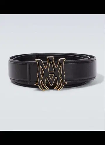 블랙 가죽 벨트 골드 버클