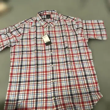 체크 무늬 반팔 셔츠 택 포함 새상품