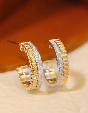 고급 스털링 실버 후프 귀걸이 S925