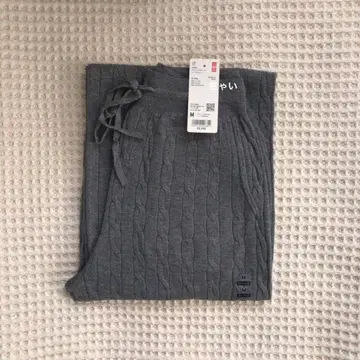 UNIQLO 워셔블 니트 케이블 팬츠 그레이