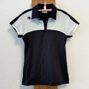 DESCENTE 데상트 골프 피케 셔츠 블랙/화이트 바이컬러