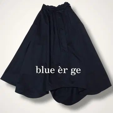 새상품급 블루엘르 블랙 롱 스커트 플리츠 아지메 면 100% M