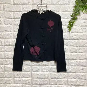 [ 미셸클랑 ] ( M ) 니트 가디건 차이나 드레스 꽃무늬