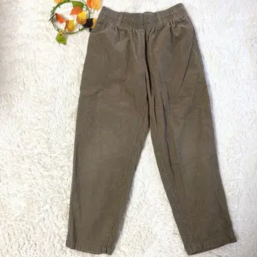 지유 코듀로이 셰이프 팬츠 브라운 허리밴딩 M