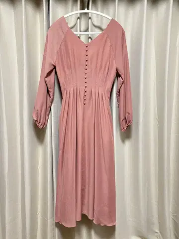 AND COUTURE 뒷 리본 긴팔 원피스 사이즈 38 오렌지 핑크