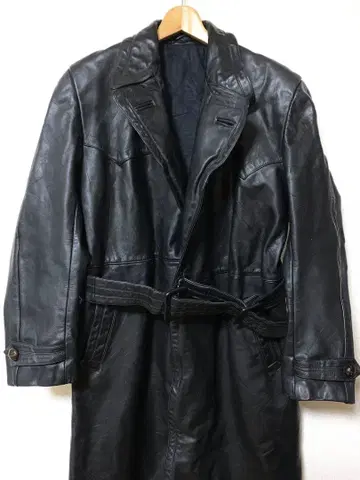 50s VINTAGE 독일 모터사이클 코트 카 코트 가죽