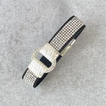 큐빅 블랙 실버 팔찌