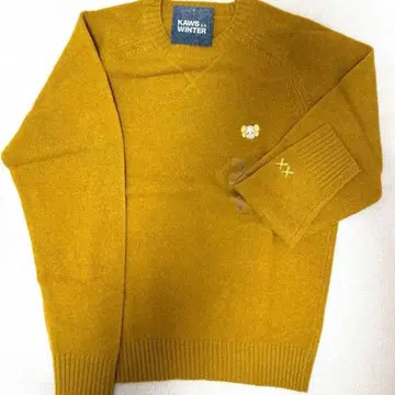 UNIQLO 카우스 라무 크루넥 스웨터 머스타드 니트 S