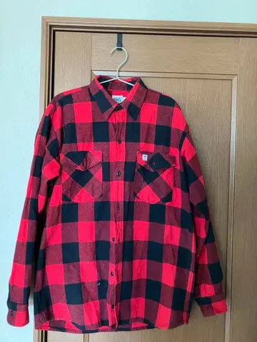 BIG BILL 빨검 체크 플란넬 셔츠 긴팔