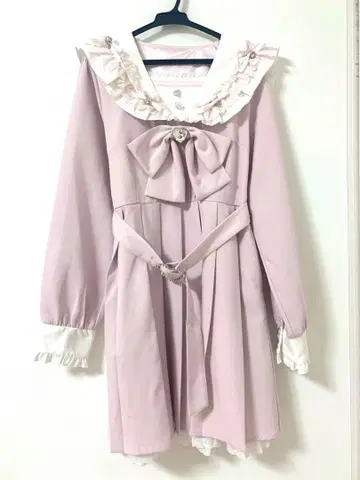 디어마이러브 세일러 비쥬 레이스 프릴 원피스 무릎 위 L 사이즈