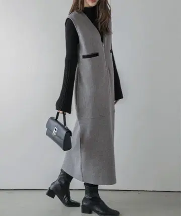 [ La-gemme ] V넥 오버롤 스커트