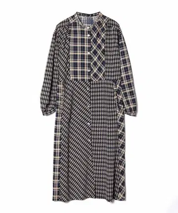 as know as de base 체크 체크무늬 작은 창 원피스