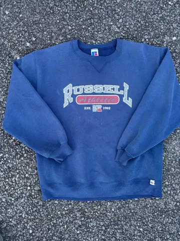 90s [ RUSSELL ] 러셀 무지 맨투맨 로고 V 가제트 USA