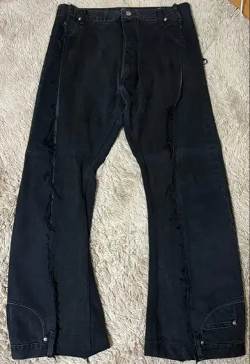 Wrangler 가공 데님 빈티지 블랙