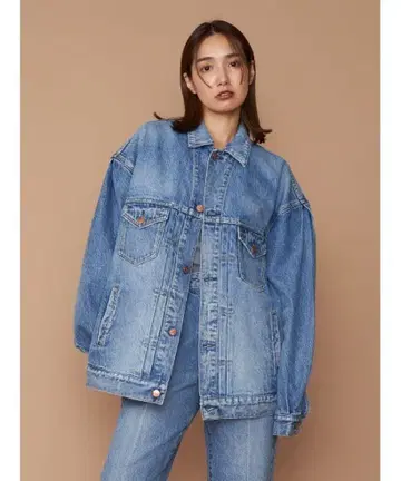 FRAY I.D RED CARD 루즈 데님 자켓