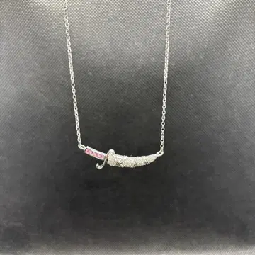 750 화이트 골드 0.38 루비 0.19 다이아몬드 목걸이