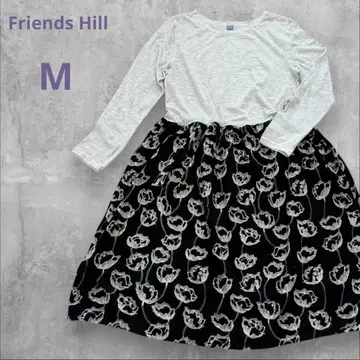 프렌즈힐 리틀마켓 원피스 긴팔 그레이 블랙 M 이소재