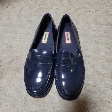 HUNTER 네이비 러버 로퍼