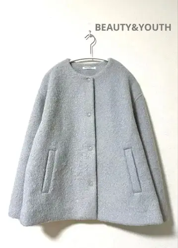 이번 시즌 신상 BEAUTY&YOUTH 부클레 노카라 블루종