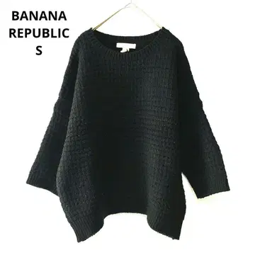 바나나리퍼블릭 메리노울 혼방 와플 니트 스웨터 블랙 S