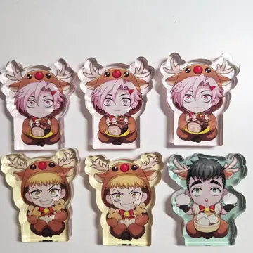 6점 세트 휴먼버그 대학 아마기 전쟁 크리스마스 아크릴 블록 콜라보 카페