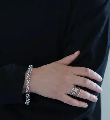 [ 미사용 ] cthy x ring 크로스 반지 블랙 17호