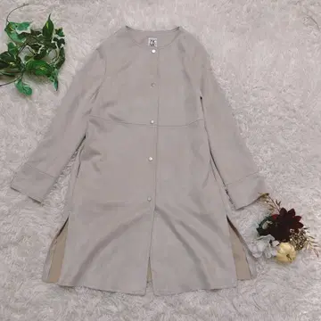 MK 미쉘클랑 노카라 코트 베이지 36 깔끔한