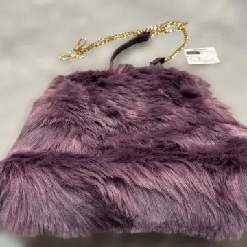 퍼플 퍼 숄더백 2way