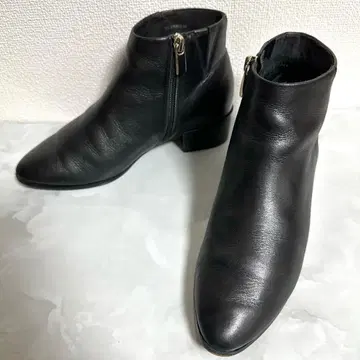 루탈론 사이드 고어 천연 가죽 숏부츠 사이드 지퍼 블랙