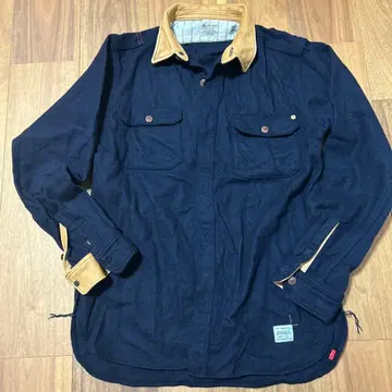 Anachronorm 긴팔 셔츠 네이비/베이지