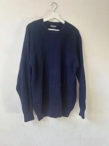 새상품급 90s USA제 LANDS' END 코튼 니트 네이비