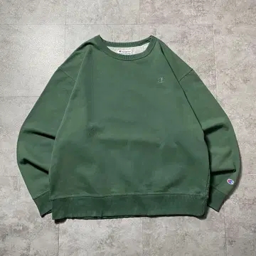 챔피온 자수 원포인트 그린 맨투맨 트레이닝복