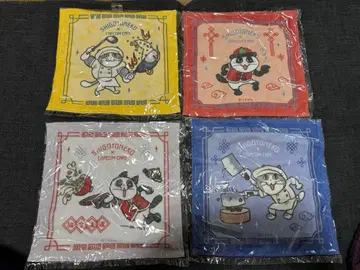 미사용 새상품 일하는 고양이 캡콤 카페 핸드 타월 4개 세트