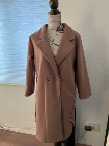 미사용 더블 브레스트 롱 코트