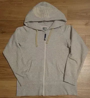 THE NORTH FACE 라이트 그레이 지퍼 후드티 자수