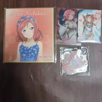 러브 라이브 니시키노 마키 클리어 카드 캔뱃지 아크릴 키링 색지