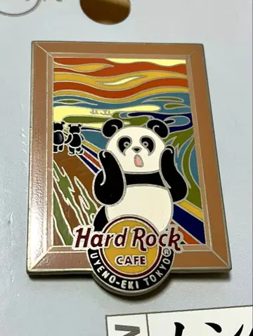 하드 록 카페 팬더 뭉크전 한정판 핀 배지 우에노역 도쿄 2018