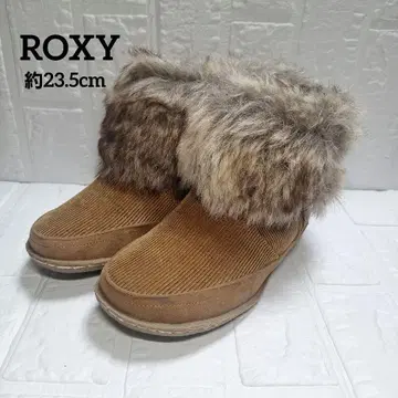 ROXY 코듀로이 퍼 부츠 브라운 약 23.5cm