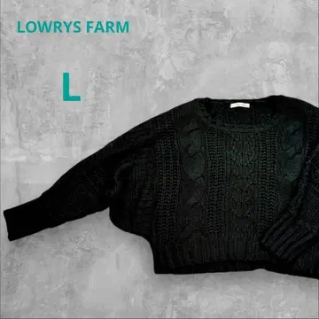 로리즈팜 니트 돌먼 슬리브 긴팔 블랙 L 사이즈 케이블