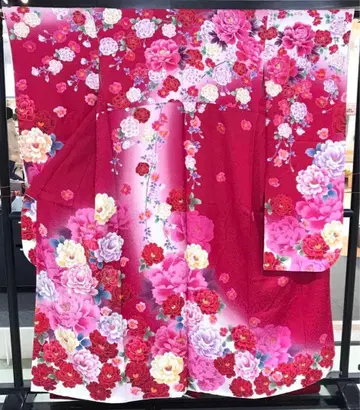 약간의 하자가 있음 순수 실크 후리소데 재단 완료 리메이크-A