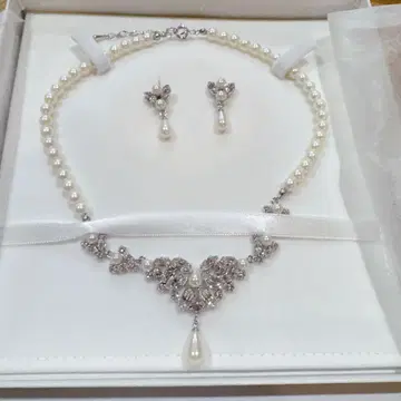 펄과 크리스탈의 브라이덜 액세서리 세트 귀걸이 목걸이