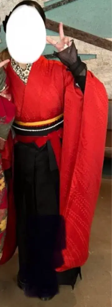 빨검 후리소데 기모노