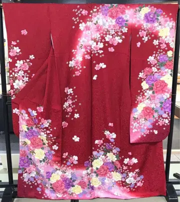 약간 하자 있음 순수 실크 후리소데 재단 완료 리메이크-B