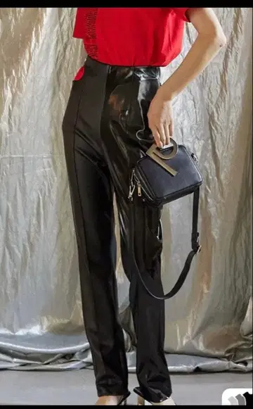 PRANK PROJECT 백지퍼 콤비 가죽 팬츠