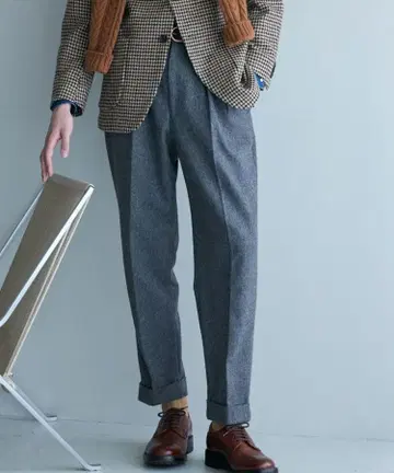 브리티시 메이드 플리츠 슬랙스 플란넬