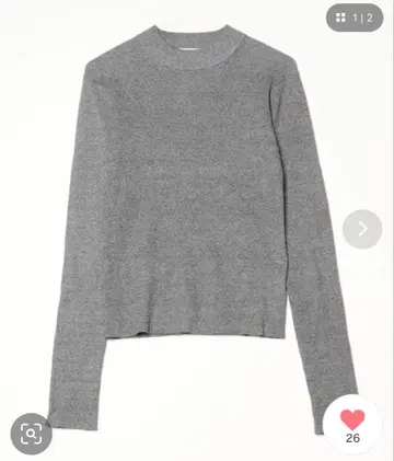 CLANE(클라네) H/N RIB KNIT TOPS 그레이