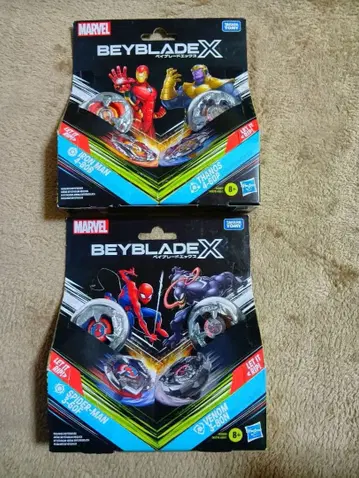 베이블레이드 x 스파이더맨 아이언맨 세트 마블 베이블레이드