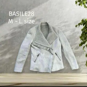 BASILE28 보아 시어링 가죽 아우터 라이더 자켓