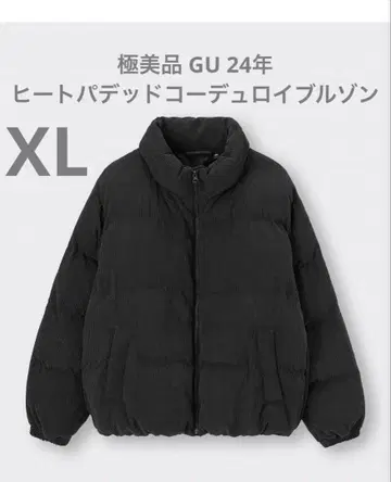 컨디션 최상 GU 24년 히트 패디드 코듀로이 블루종 블랙 사이즈 XL