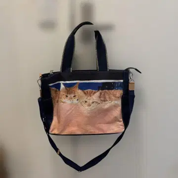 맨해트너즈 2way 토트백 핸드백 숄더백 고양이